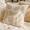Capa de Almofada Decorativa Vintage Retro de Pelo de Coelho Bolha Cor Creme para Sofá de Sala de Estar, Cama, Janela de Canto, Almofada Lombar