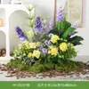 Arreglo de Flores Artificiales y Plantas Verdes HY-DS3 para Decoración de Fondo de Boda, Flor de Mesa, Decoración de Mesa de Comedor, Decoración de Flores Falsas de Lujo Ligero