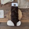 Meias de Passo de Pé Estilo Ballet para Mulheres no Outono e Inverno Meias de Felpa Quentes Espessadas Cor Pura Look Emagrecedor Série Miu Meias para Pernas Bonitas