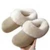 Pantuflas de algodón impermeables y resistentes a las manchas para mujer, para uso doméstico en invierno, forradas de felpa para abrigar, antideslizantes, lavables, afelpadas y con diseño de punta cerrada; también disponible para hombres