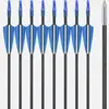 Eixos de Flecha de Fibra de Vidro 6mm para Tiro com Arco, Pontas de Flecha, Penas de Borracha, Arcos Recurvos, Arcos Compostos, Arcos Tradicionais, Treinamento Competitivo