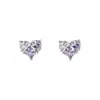 Aretes de plata s999 con incrustaciones de circonia de colores, diseño de moño en forma de corazón, pequeños y elegantes, aretes para mujer súper brillantes y únicos