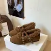 Zapatos de Frijol Verde Frijol Otoño e Invierno Aumento Interno de Altura Algodón Mary Jane Zapatos Nuevo Estilo Cálido Ropa Exterior Más Terciopelo 2026 Zapatos de Piel Zapatos de Mujer
