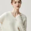 26 Nuevos Modelos de Otoño e Invierno de Cachemira de Lujo Ligero Casual Suéter de Cuello en V para Mujer, Suéter de Cachemira Engrosado, Suave, Agradable al Tacto, Esponjoso y Gentil