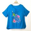 Camiseta de mujer estilo étnico verano nuevo algodón y lino bordada pavo real top de mujer turismo ropa étnica venta al por mayor