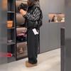 241210 Daaimaiyiyuan 2025 Invierno Nuevo Casual Sudadera Rayada Pantalones de Chándal Sueltos Chaleco de Algodón Cálido para Mujer