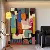 Pintura Colgante de Piso para Sala de Estar Abstracta Americana Pintura de Color Arte de Nicho Pintura Decorativa para Pared de Fondo de Sofá Mural con Sentido de Alta Gama