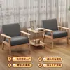Silla Sofá Individual Pequeña de Madera Maciza Sala de Estar Respaldo Sillón de Ocio Silla de Balcón Combinación con Mesa de Café Dormitorio Apartamento Pequeño