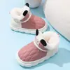 Zapatos de Algodón para Niños Niños, Otoño/Invierno, Pantuflas de Algodón que Cubren el Talón, Superficie de Cuero, Impermeables, Engrosados, Forro de Felpa, Cálidos, En Stock, Dropshipping