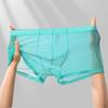 Calzoncillos bóxer de malla de nailon para hombre del fabricante, delgados de verano, transpirables, ropa interior sexy, cintura baja, calzoncillos bóxer transparentes de seda de hielo