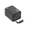 Carregador Pd65W Adaptador de Porta Dupla 65W com Cabo Carregamento Rápido Carregador A+C 65W Tipo-C com Cabo Retrátil