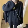 Suéter Abrigo de Punto Suave y Holgado Estilo Perezoso para Mujer Otoño e Invierno 2026 Ropa de Abrigo Estilo Coreano Color Sólido Suéter de Punto Oversize para Mujer