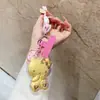 Chaveiro Hello Kitty Bege Água Ouro Puro 999 Fofo Desenho Kt Tira para Celular Pingente de Bolsa Ornamento