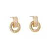 Nuevos Pendientes de Botón Geométricos Circulares Brillantes para Mujer Nicho Lujo Ligero Gama Alta Retro Simples Pendientes Moda Versátil Joyería para Orejas