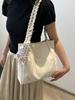 Bolso de Mujer de Gran Capacidad 2024 Nuevo Estilo Coreano Textura Simple Color Puro Bolso de Mujer Bufanda de Seda Moderna Bolso Tote de Hombro Versátil
