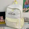 Mochila Escolar Linda Transfronteriza para Niñas, Cuadros Ins Estilo Japonés, Fresca y Sencilla, Adecuada para Estudiantes de Secundaria
