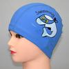 Cartoon Dolphin Print Bebê Crianças PU Swimming Cap Meninos e Meninas impermeável revestido sem cabeça Swimming Cap Equipment