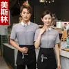 Hotel Western Restaurant Garçom Roupas de trabalho Leite Chá Bolo Loja Recepção Catering Água Bar Café Mulheres Manga curta Roupas de verão