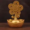 Cornucópia de liga em torno de moinho de vento ornamentos de fazer riqueza em tesouro ornamentos de metal criativos para fazer riqueza moinho de vento ao redor