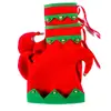 Sombrero de Elfo Navideño Transfronterizo Sombrero de Fieltro Estilo Elfo Navideño Sombrero Rojo y Verde con Cascabeles Adorno para Fiesta Navideña