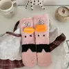Calcetines de coral fleece para mujer, modelo nuevo 2026, calcetines divertidos de dibujos animados, calcetines gruesos de media pantorrilla, calcetines de dormir de medio forro polar, calcetines para el hogar