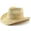 Sombrero de Paja Tejido Estilo Western de Verano Hueco con Decoración de Piedras Preciosas Personalizada, Ala Ancha, Protección Solar, Sombrero de Vaquero para Viaje, Suministro al por Mayor