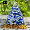 Pirâmide de bola de cristal natural de 8cm Ornamento de mesa de escritório europeu e americano Artesanato de pirâmide de resina para yoga e meditação
