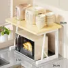 Estante para microondas de cocina, estante multifuncional, estante de varios niveles para encimera de horno doméstico, estante de almacenamiento para olla arrocera