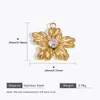 Acessórios de Joias em Aço Inoxidável Banhados a 18K Pingente de Colar Flor Exquisita Folha Gotejamento de Óleo Acessórios de Joias Artesanais DIY