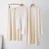 Conjunto casual de punto transfronterizo para mujer, nuevo estilo otoño e invierno, chaqueta de corte holgado, chaleco y falda conjunto de tres piezas