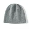 Gorro de Cachemira 100% de Doble Capa para Otoño e Invierno, Versátil y Cálido, Gorro de Punto para Circunferencia de Cabeza Grande, Gorro de Punto Jacquard con Protección para los Oídos