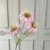 Flor artificial de cymbidium de 3 cabezas estilo europeo para bodas, flores artificiales para arreglos de pasillo de salón de bodas, flores de seda para decoración de hotel y hogar