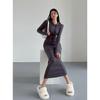 Vestido tipo sudadera de otoño e invierno con capucha, estilo europeo y americano, sexy, ajustado, para mujer