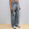 Jeans Rectos Pequeños para Mujer para Ropa Exterior, Pantalones Retro Holgados de Cintura Alta para Mujer