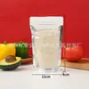Bolsas tipo doy-pack aluminizadas con cierre transparente, bolsas autosellables para nueces, frutas secas, té de flores, snacks y empaque de alimentos, en stock