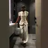 Ropa Popular para Mujer Transfronteriza Europea y Americana de Aliexpress, Conjunto Versátil Simple y Elegante de Tops y Pantalones