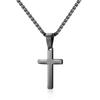 Cadena popular de acero inoxidable para buñuelos, cadena de hueso de serpiente, cadena cubana, doble colgante de cruz, joyería, collar de titanio, masculino