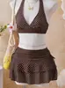 Traje de Baño de Comercio Exterior Transfronterizo 2026 para Mujer con Estampado Floral, Falda de Baño con Lazos, Conjunto de Tres Piezas, Bikini Sexy para Nadar en Amazon
