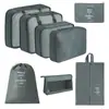 Bolsa de almacenamiento para viajes transfronterizos, set de neceser, bolsa de almacenamiento organizadora de ropa para equipaje de siete piezas, bolsa de almacenamiento de viaje