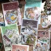 Pacote de Adesivos Crepúsculo Série Diária Café Retro Artístico Exquisito Adesivos de Decoração para Diário 50 Peças em 6 Designs