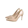 Sapatos de Trabalho Profissionais para Mulheres 2025 Primavera Novo Salto Alto Feminino Stiletto Estilo Coreano Bico Fino Versátil Preto Sapatos de Trabalho