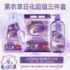 Venta al por mayor del fabricante Jielexin Lavanda Diario Juego de Cuatro Piezas Detergente para Ropa Polvo para Lavar Paquete del Mercado Ambulante de la Calle Jianghu