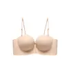 Sujetador Strapless Sexy para Mujeres con Poco Busto, Realza y Hace que el Pecho Parezca Más Grande, Cierre Frontal, Sin Costuras, Invisible, Cómodo, Transpirable, Hermoso Diseño de Espalda