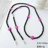 Colgante de Cadena para Teléfono Móvil Diagonal con Cuentas de Corazón de Color Puro de Aspecto Elevado Llavero Colgante para Funda de Teléfono Móvil Universal Correa para Teléfono Móvil