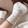 Calcetines para Mujer para Primavera y Verano, Calcetines Finos de Media Pantorrilla, Absorbentes de Sudor y Transpirables, Calcetines de Moda Estilo Ins, Simples y Versátiles, Calcetines Florales para Estudiantes