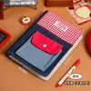 Cuaderno A5 de Hojas Sueltas Oso Dodo Cubierto de Tela, Cuaderno de Check-In Vintage en Blanco, Cuaderno de Estudiante, Diario