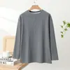 Camiseta Térmica Base Estilo Juegos Asiáticos Otoño e Invierno para Mujer, Ropa de Casa Cálida, Camiseta Casual Holgada, Top Casual Sencillo