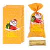 Bolsas de Celofán Planas Navideñas Transfronterizas para Sellado y Empaque de Galletas, Pan, Productos Horneados y Chocolate