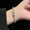 Pulsera Geométrica de Flor de Circonita Super Flash, Pulsera de Lujo Ligero y Alta Gama, Pulsera de Diseño de Nicho Moderna y Versátil