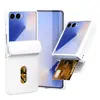 Adecuado para Funda de Teléfono Móvil Samsung Zflip8, Resorte de Bisagra de Cobertura Total Zflip7, con Ranura para Tarjeta, Funda Protectora Zflip6 con Tacto de Piel